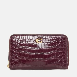 Carteira Coach em pele com fecho de correr